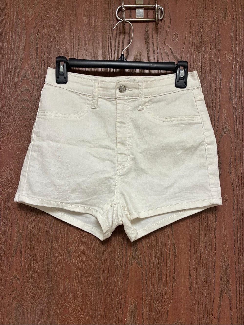 High-Rise White Light Weight Denim Women’s Shorts